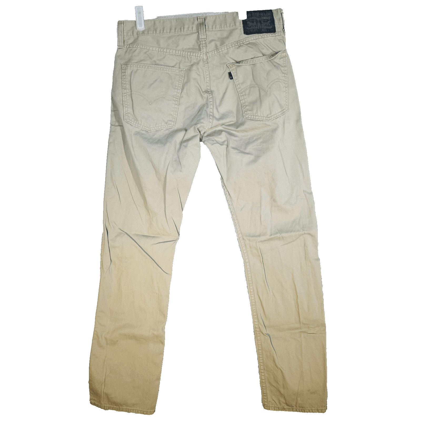 Levis 513 Jeans Mens 34x34 Beige Light Wash Slim Tapered Denim Mid Rise - Thumbnail 2