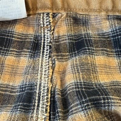 Carhartt Pants Mens 44x32 Brown Flannel Lined Duck Dungaree Work B111 Carpenter - Thumbnail 9