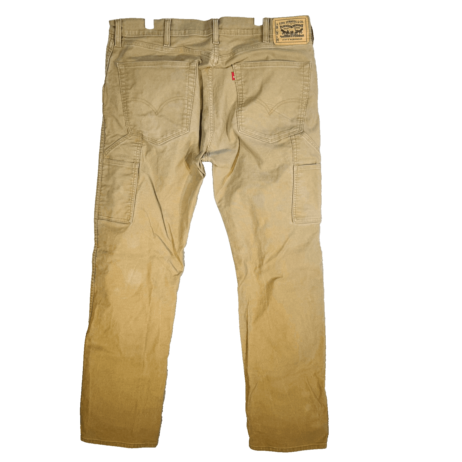 Levi's Pants Mens 38x33 Brown Carpenter Slim Taper Canvas Stretch Workwear - Thumbnail 2