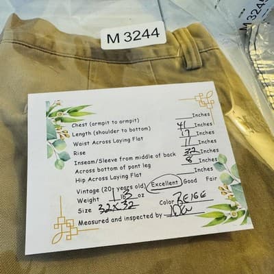 Polo Ralph Lauren Khakis Mens 32x32 Beige Cotton Flat Front Chino Pants - Thumbnail 10