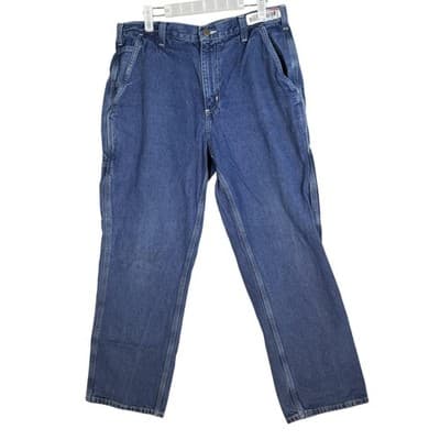 Vintage Carhartt Jeans Mens 33x30 Blue Denim Dungaree Fit Carpenter Workwear - Image 1