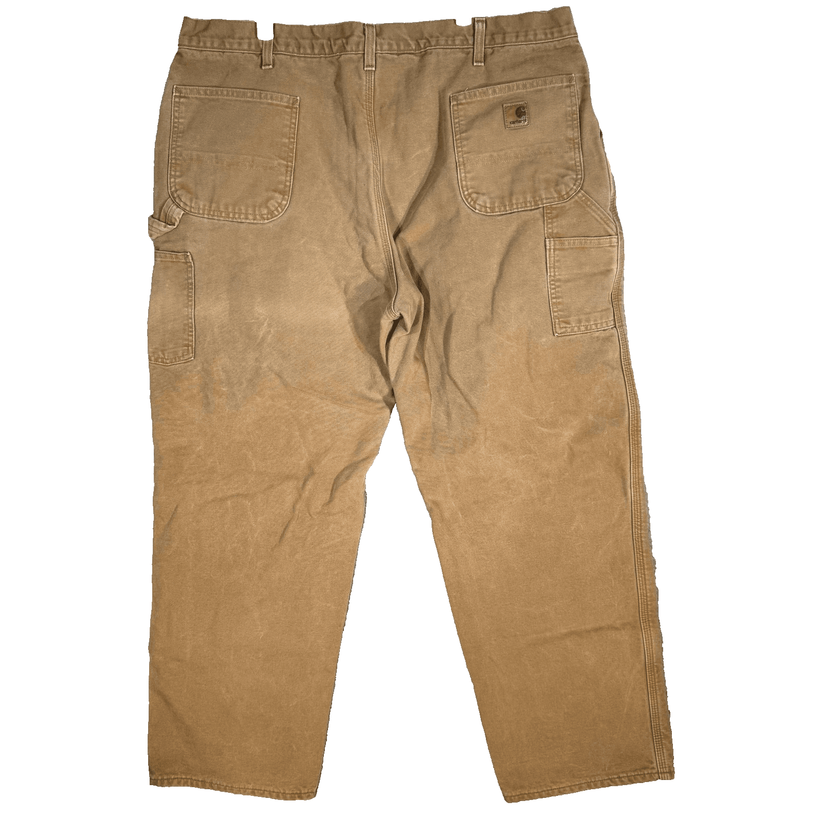 Carhartt Pants Mens 44x32 Brown Flannel Lined Duck Dungaree Work B111 Carpenter - Thumbnail 2