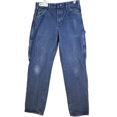 Dickies Jeans Mens 32x34 Blue Carpenter Hammer Loop Workwear Utility Denim - Image 1