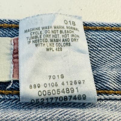 Vintage Levis 505 Jeans Mens 34x32 Blue Light Wash Straight Denim Regular Fit - Thumbnail 7