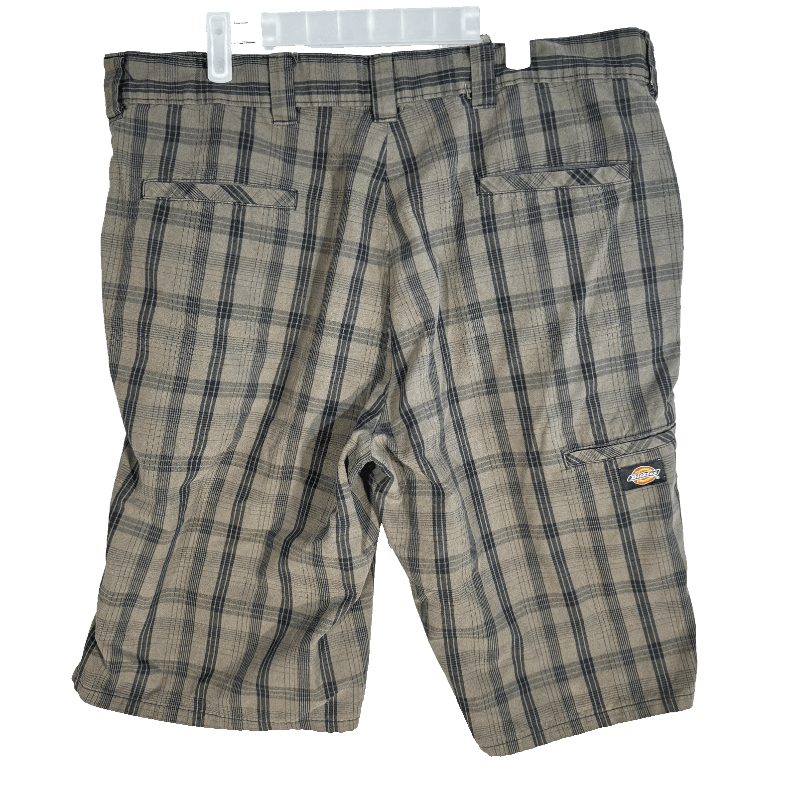 Dickies Shorts Mens 38 Brown Plaid Work Chino Utility Multi Pocket 12 Inseam - Thumbnail 2