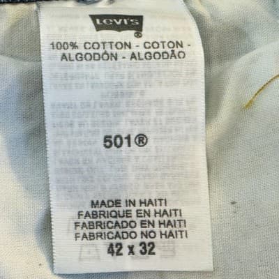 Vintage Levis 501 Jeans Mens 42x32 Blue Dark Wash Button Fly Straight Leg Denim - Thumbnail 6