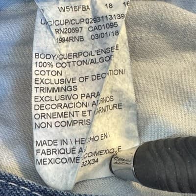 Dickies Jeans Mens 32x34 Blue Carpenter Hammer Loop Workwear Utility Denim - Thumbnail 6