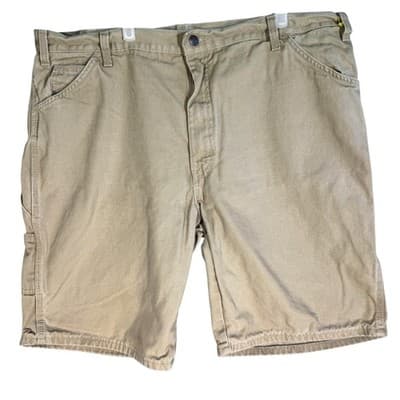 Dickies Shorts Mens 42 Khaki Carpenter Work Hammer Loop Canvas Utility Pockets - Image 1