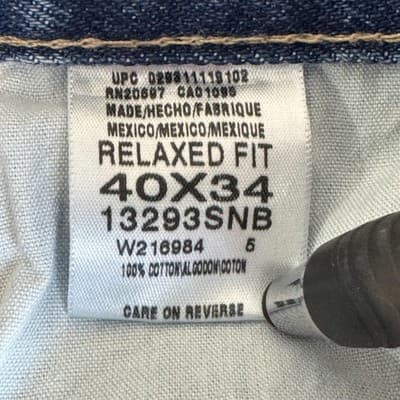 Dickies Jeans Mens 38x34 Blue Relaxed Fit Workwear 100% Cotton 13293SNB - Thumbnail 4