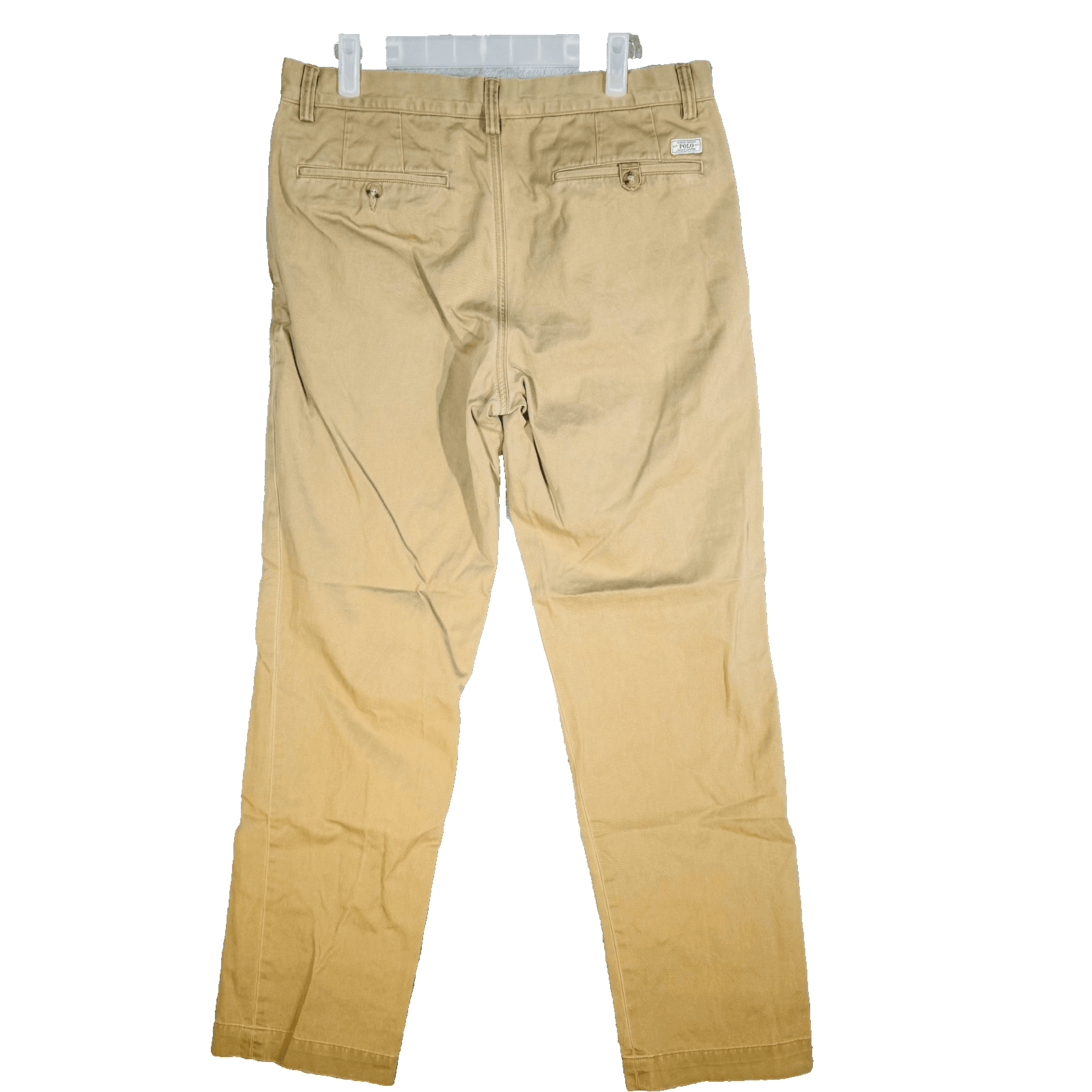 Polo Ralph Lauren Khakis Mens 32x32 Beige Cotton Flat Front Chino Pants - Thumbnail 2