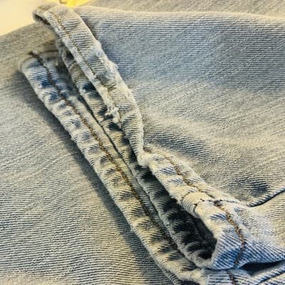 Vintage Levis 505 Jeans Mens 34x32 Blue Light Wash Straight Denim Regular Fit - Thumbnail 8