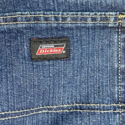 Dickies Jeans Mens 38x32 Blue Carpenter Workwear Hammer Loop Utility Denim Work - Thumbnail 3