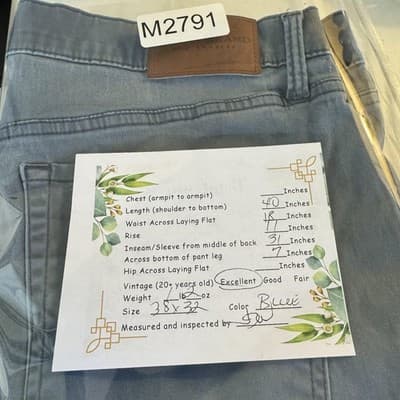 Lucky Brand Jeans Mens 36x31 Light Blue 121 Slim Straight Stretch Denim Casual - Thumbnail 10