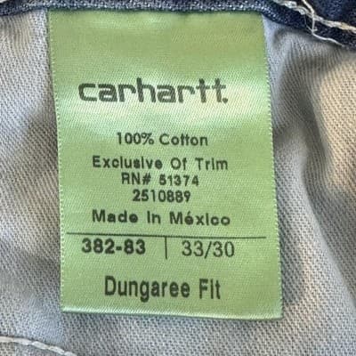 Vintage Carhartt Jeans Mens 33x30 Blue Denim Dungaree Fit Carpenter Workwear - Thumbnail 4