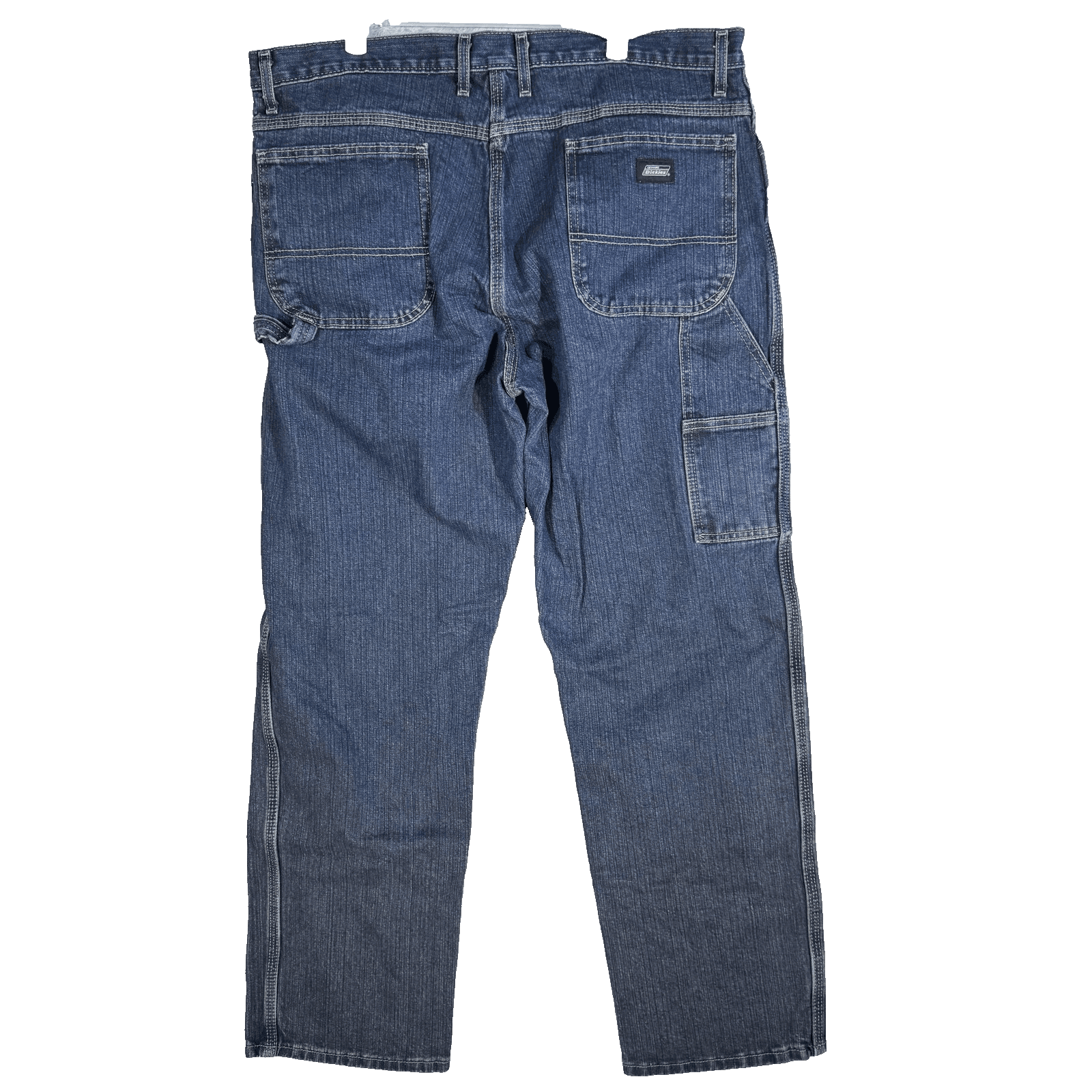 Dickies Jeans Mens 38x32 Blue Carpenter Workwear Hammer Loop Utility Denim Work - Thumbnail 2