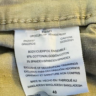 Dickies Shorts Mens 40 Beige Chino Flat Front Stretch Cotton Spandex 12 Inseam - Thumbnail 4