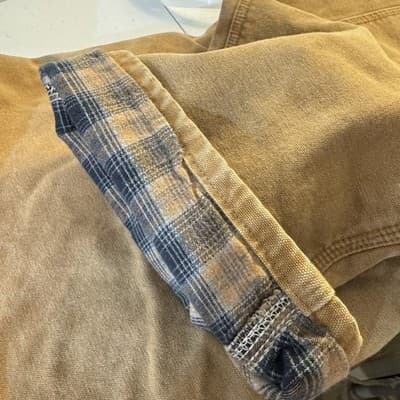 Carhartt Pants Mens 44x32 Brown Flannel Lined Duck Dungaree Work B111 Carpenter - Thumbnail 10