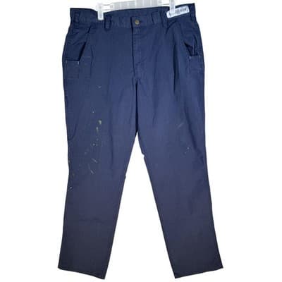 Carhartt Pants Mens 36x32 Navy Relaxed Fit Ripstop Workwear Zip Fly Utility - Image 1