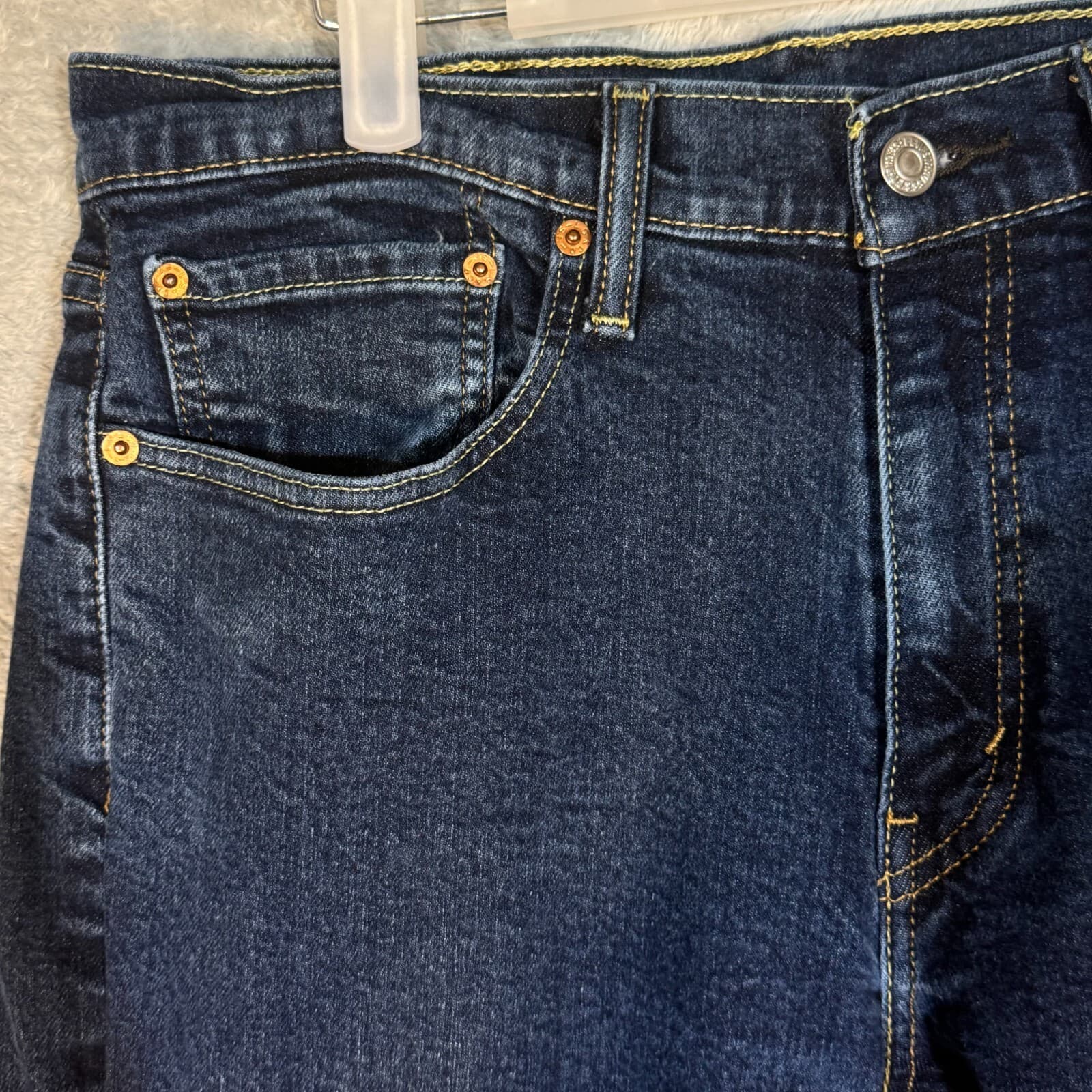 Levi's 514 Men's Jeans 34x34 Blue Denim Straight Fit Mid Rise - Thumbnail 3