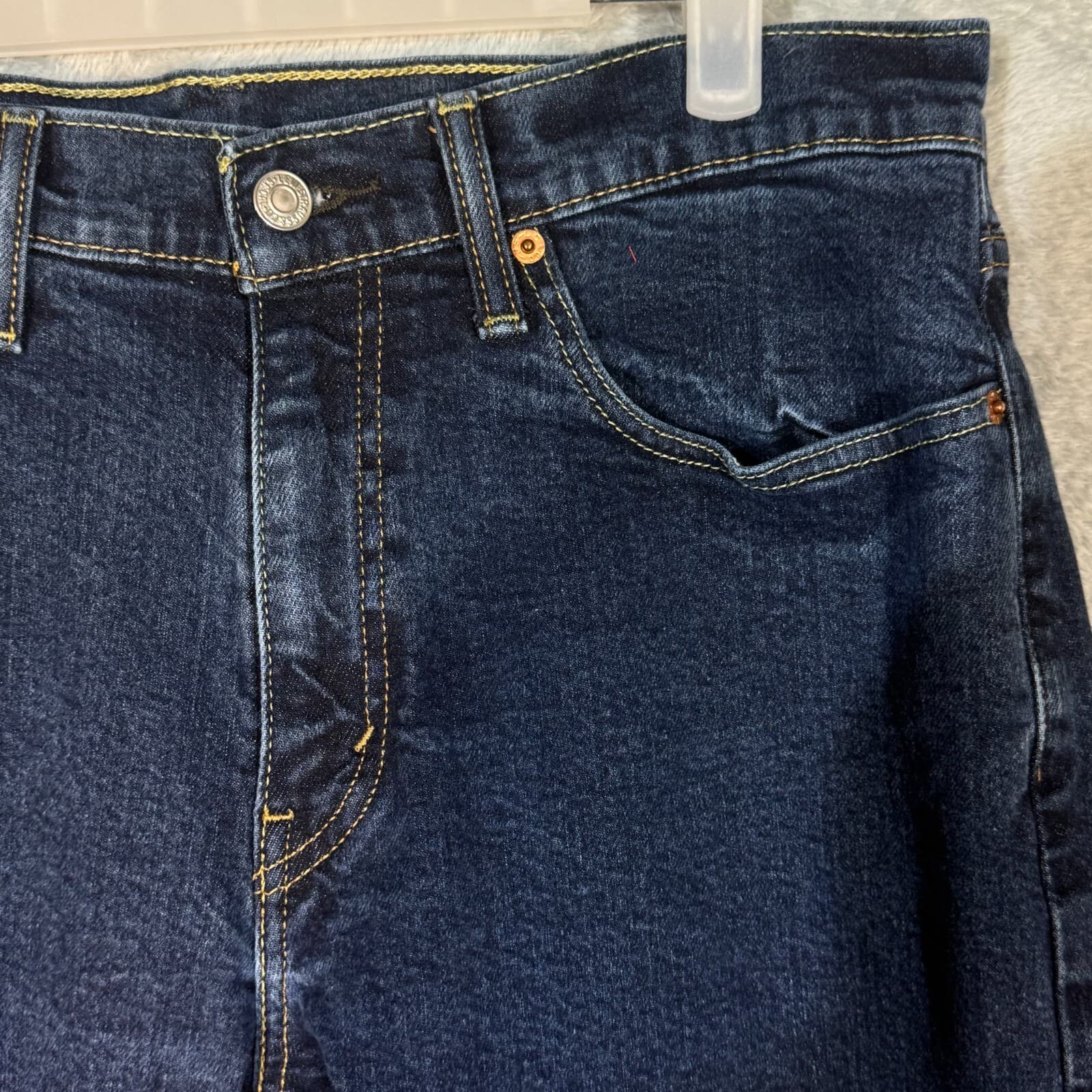 Levi's 514 Men's Jeans 34x34 Blue Denim Straight Fit Mid Rise - Thumbnail 4