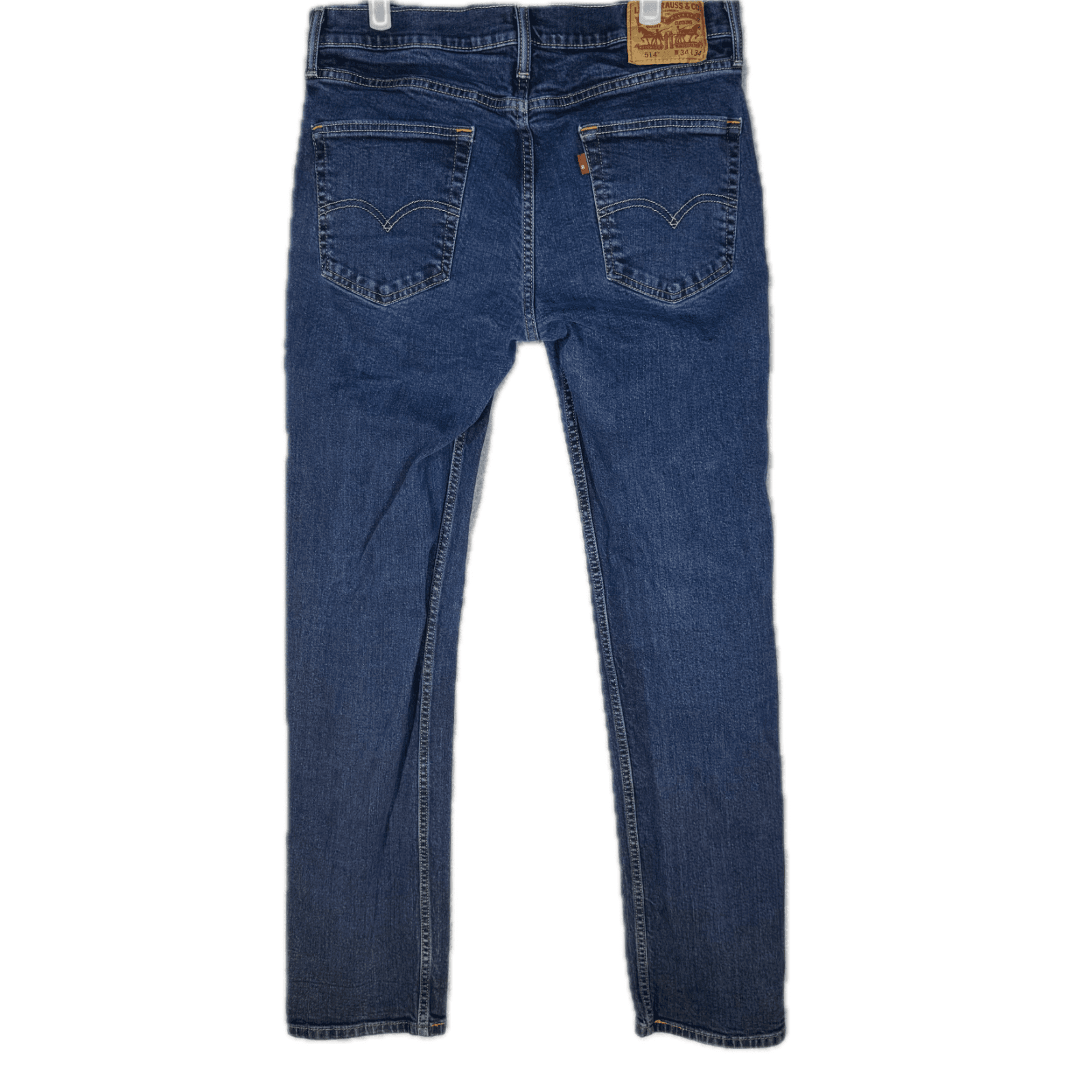 Levi's 514 Men's Jeans 34x34 Blue Denim Straight Fit Mid Rise - Thumbnail 2