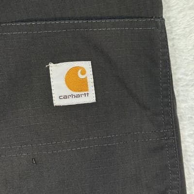Carhartt Pants Mens 36x30 Gray Ripstop Relaxed Fit Work Zip Pocket Distressed - Thumbnail 7