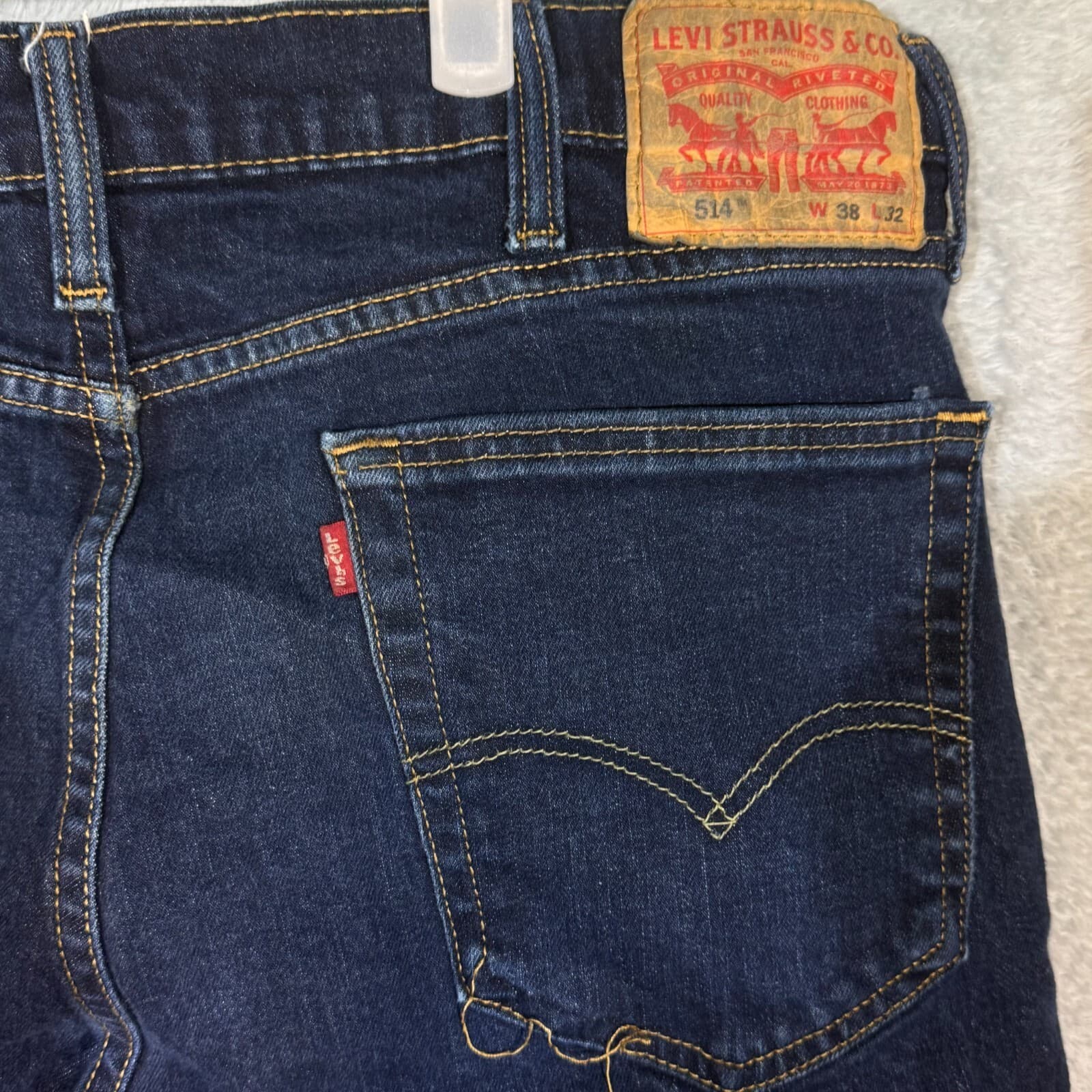 Levi's 514 Men's Jeans 38x32 Blue Denim Straight Fit Mid Rise 100% Cotton - Thumbnail 10