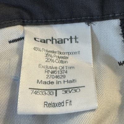 Carhartt Pants Mens 36x30 Gray Ripstop Relaxed Fit Work Zip Pocket Distressed - Thumbnail 8