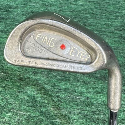 Vintage Ping Eye 2 7 Iron Red Dot Steel Shaft Golf Pride Grip Right Hand - Image 1