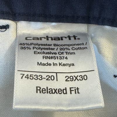 Carhartt Pants Mens 32x30 Navy Relaxed Fit Ripstop Work Utility Pockets 74533-20 - Thumbnail 6