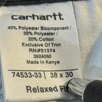 Carhartt Pants Mens 38x30 Gray Relaxed Fit Ripstop Work Utility Zipper Pocket - Thumbnail 7