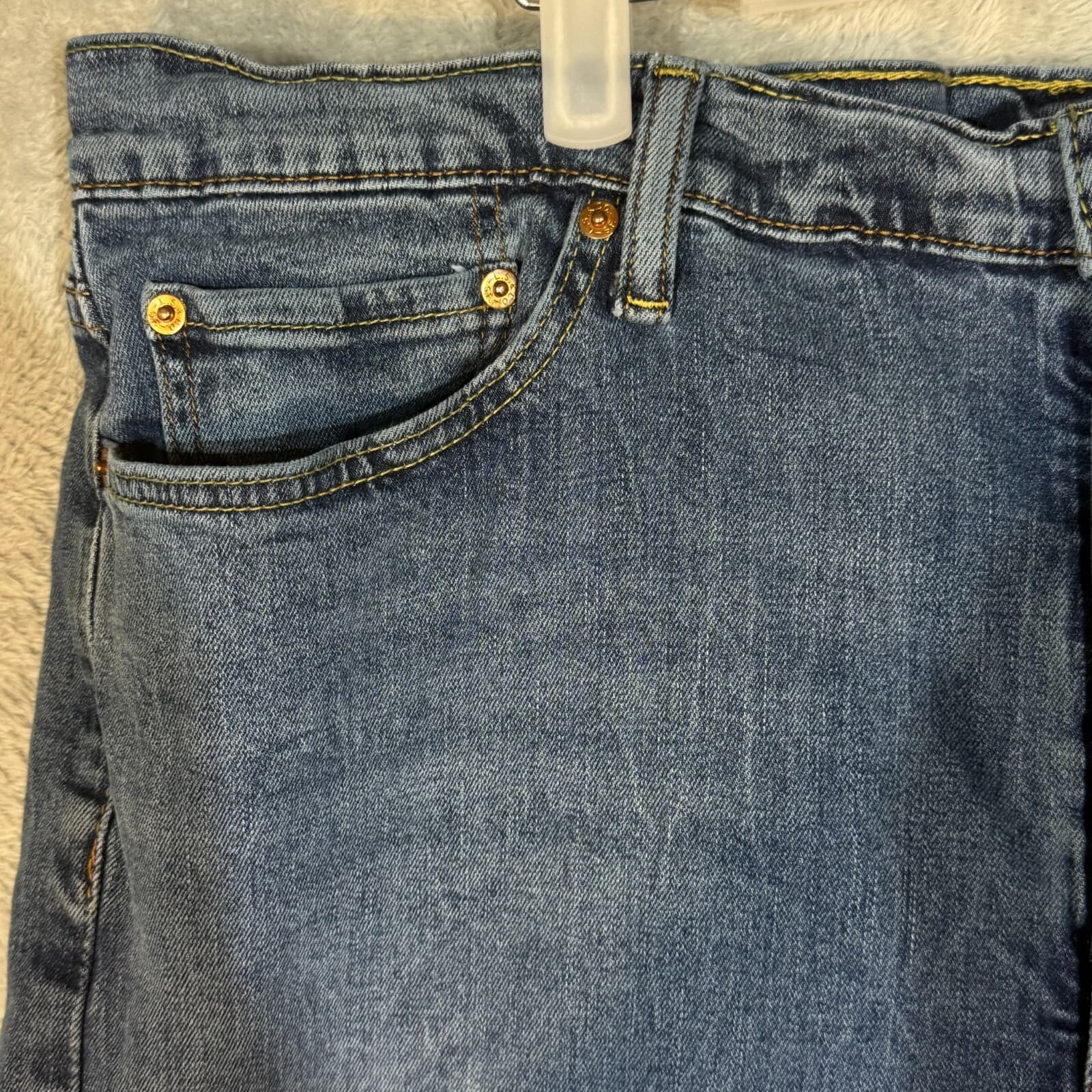 Levi's 514 Men's Jeans 42x32 Blue Denim Straight Fit Mid Rise - Thumbnail 4