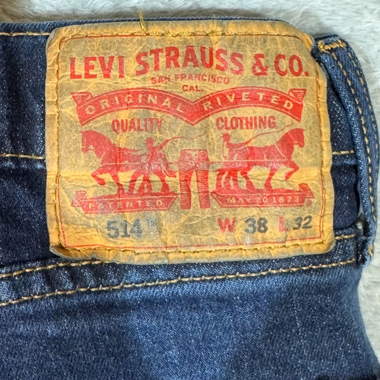 Levi's 514 Men's Jeans 38x32 Blue Denim Straight Fit Mid Rise 100% Cotton - Thumbnail 12