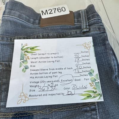 Lucky Brand 410 Athletic Slim Jeans Mens 36x30 Blue Medium Wash Whiskered Denim - Thumbnail 11