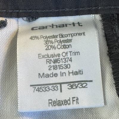 Carhartt Pants Mens 36x31 Gray Relaxed Fit Ripstop Work Utility Zipper Pocket - Thumbnail 6