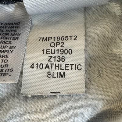 Lucky Brand 410 Athletic Slim Jeans Mens 36x30 Blue Medium Wash Whiskered Denim - Thumbnail 9