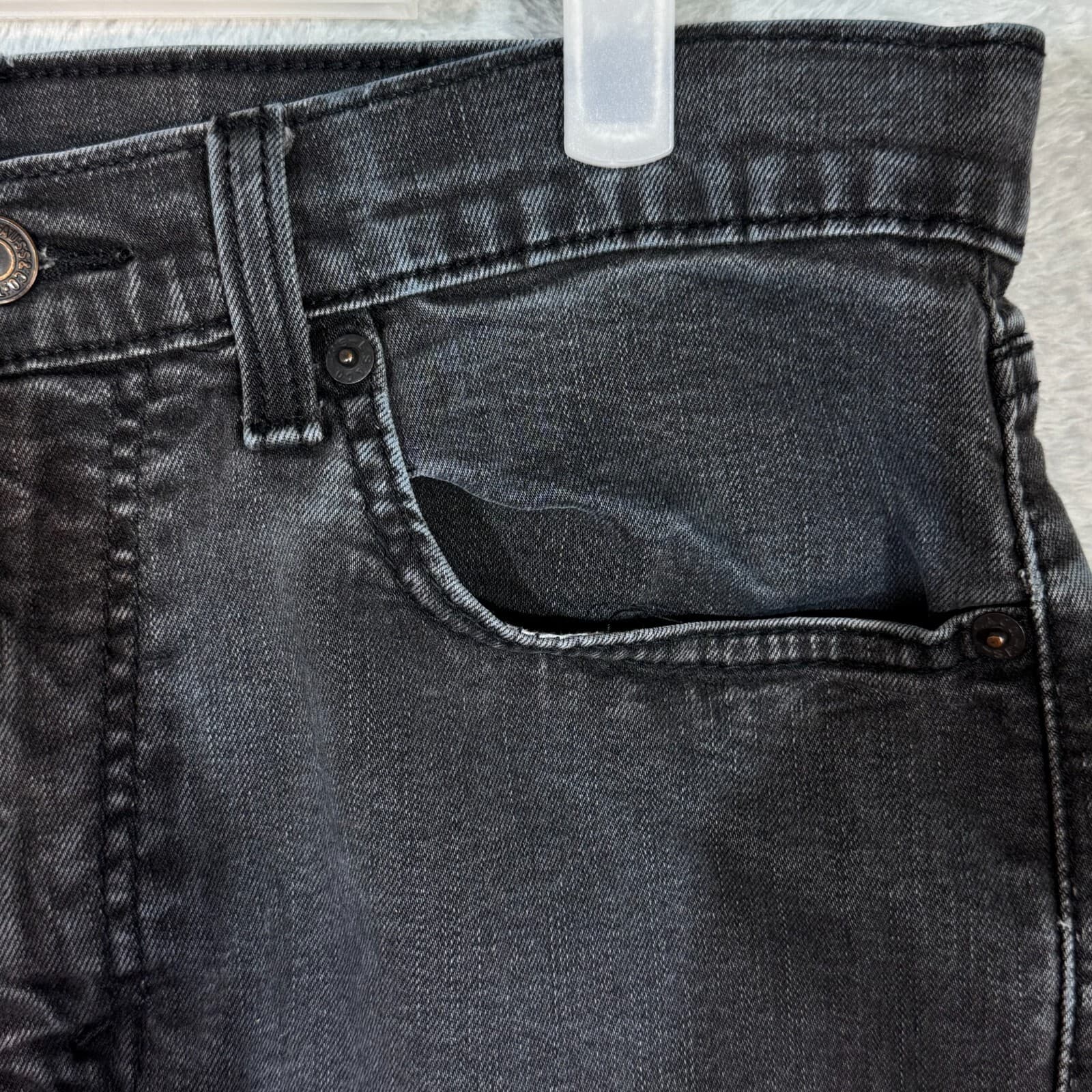 Levi's 512 Men's Jeans 34x30 Black Denim Stretch Slim Tapered Fit - Thumbnail 4