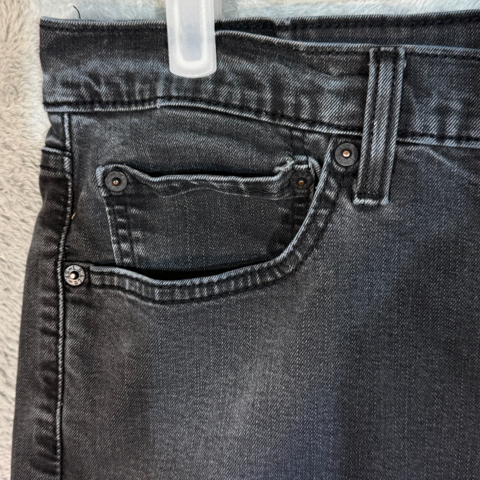 Levi's 512 Men's Jeans 34x30 Black Denim Stretch Slim Tapered Fit - Thumbnail 3