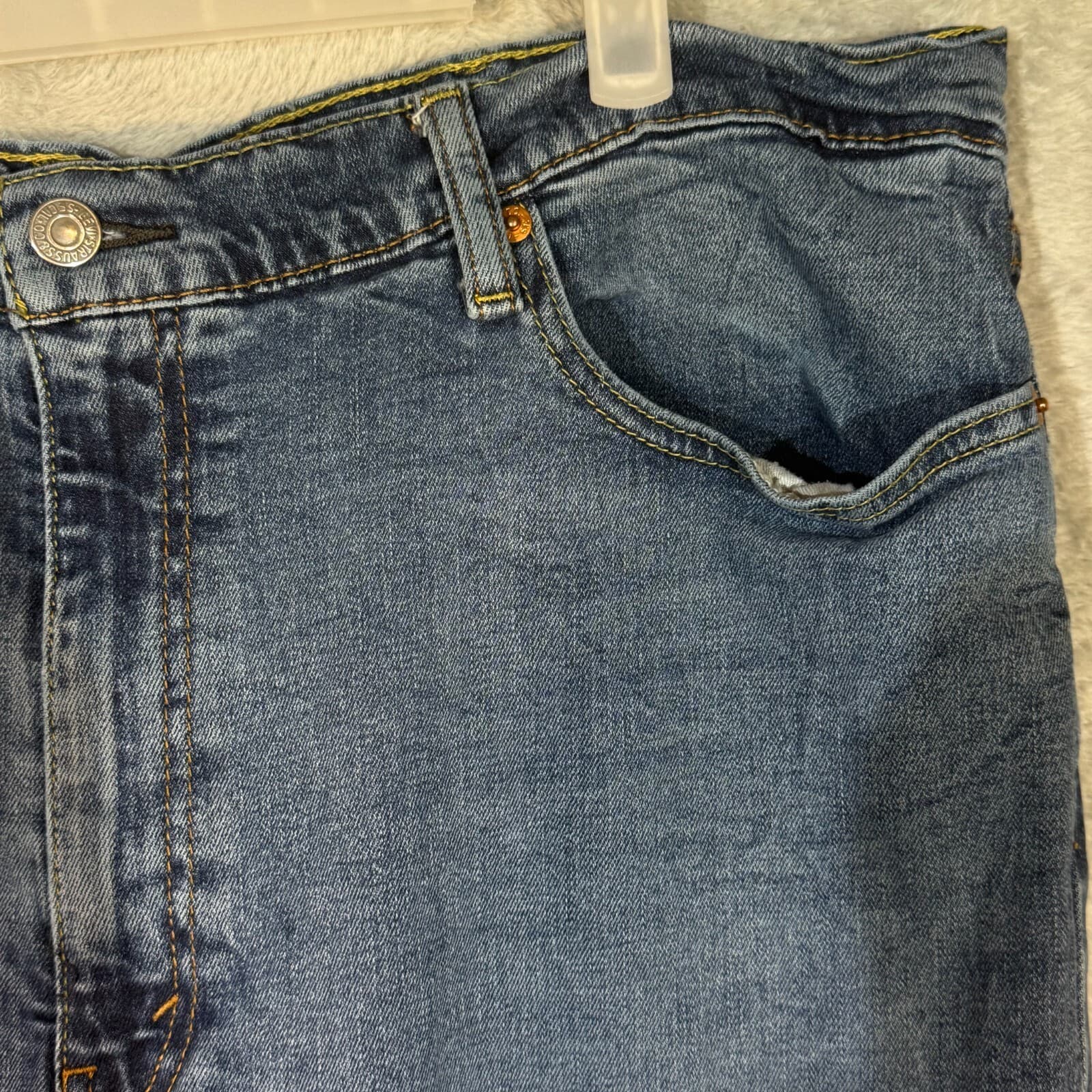 Levi's 514 Men's Jeans 42x32 Blue Denim Straight Fit Mid Rise - Thumbnail 5