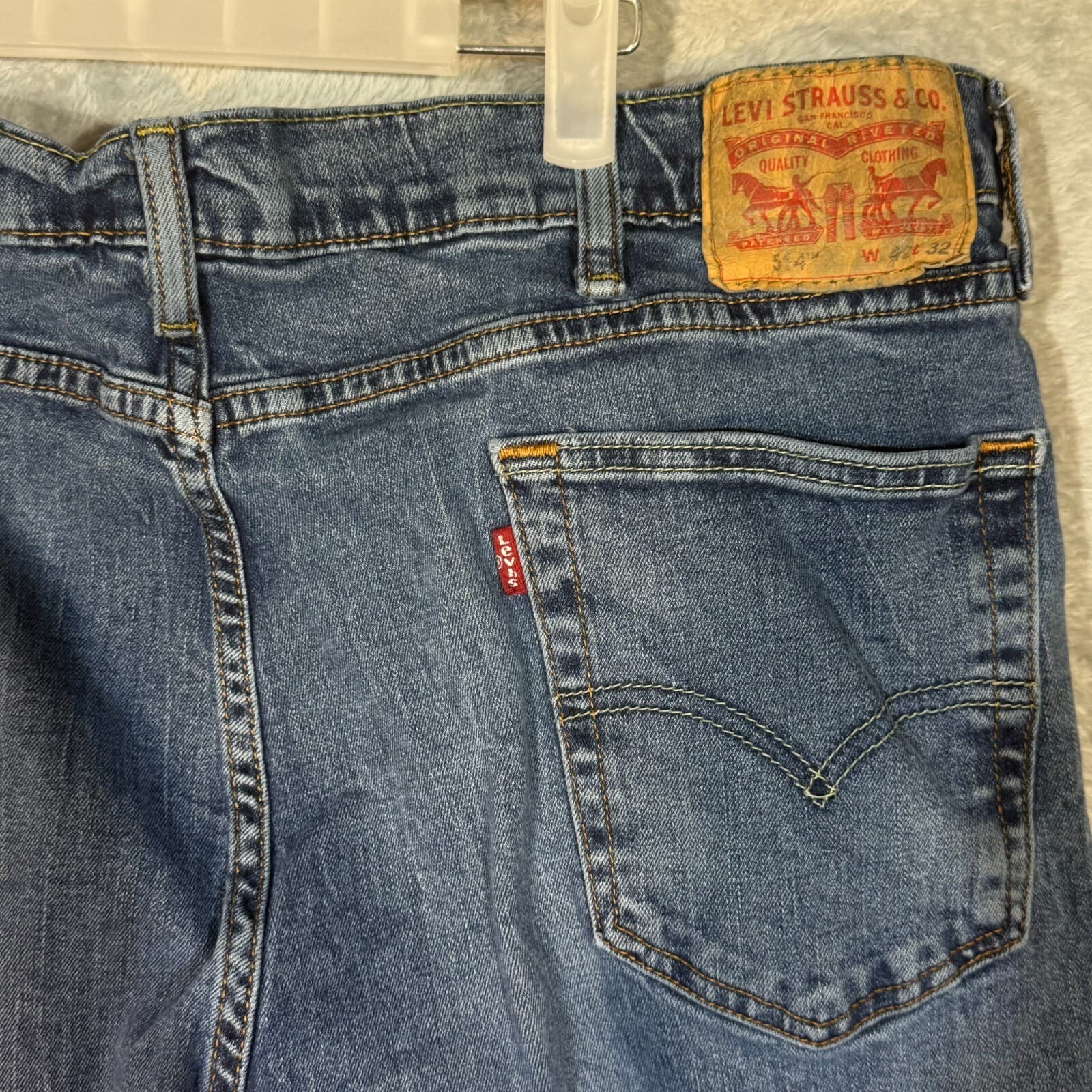 Levi's 514 Men's Jeans 42x32 Blue Denim Straight Fit Mid Rise - Thumbnail 9