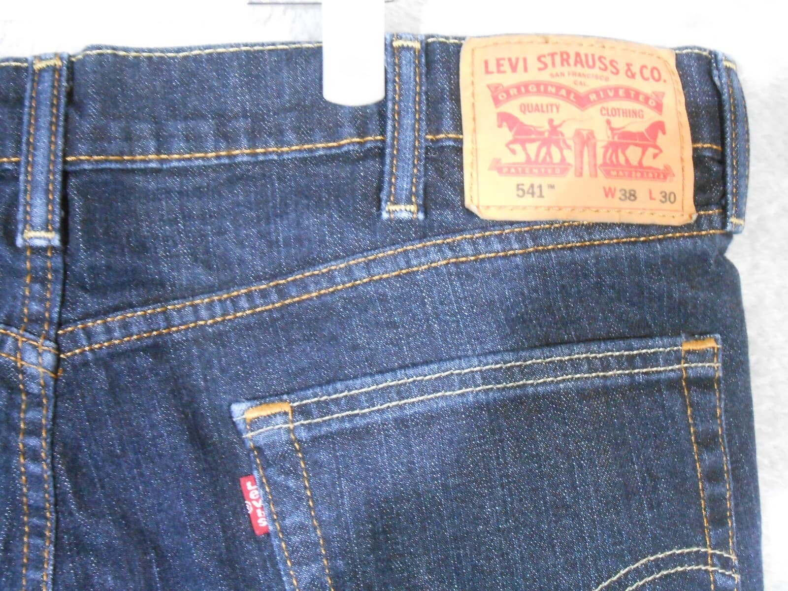 Levi's 541 Men's Jeans 38x30 Dark Wash Blue Denim Athletic Fit Stretch - Thumbnail 7