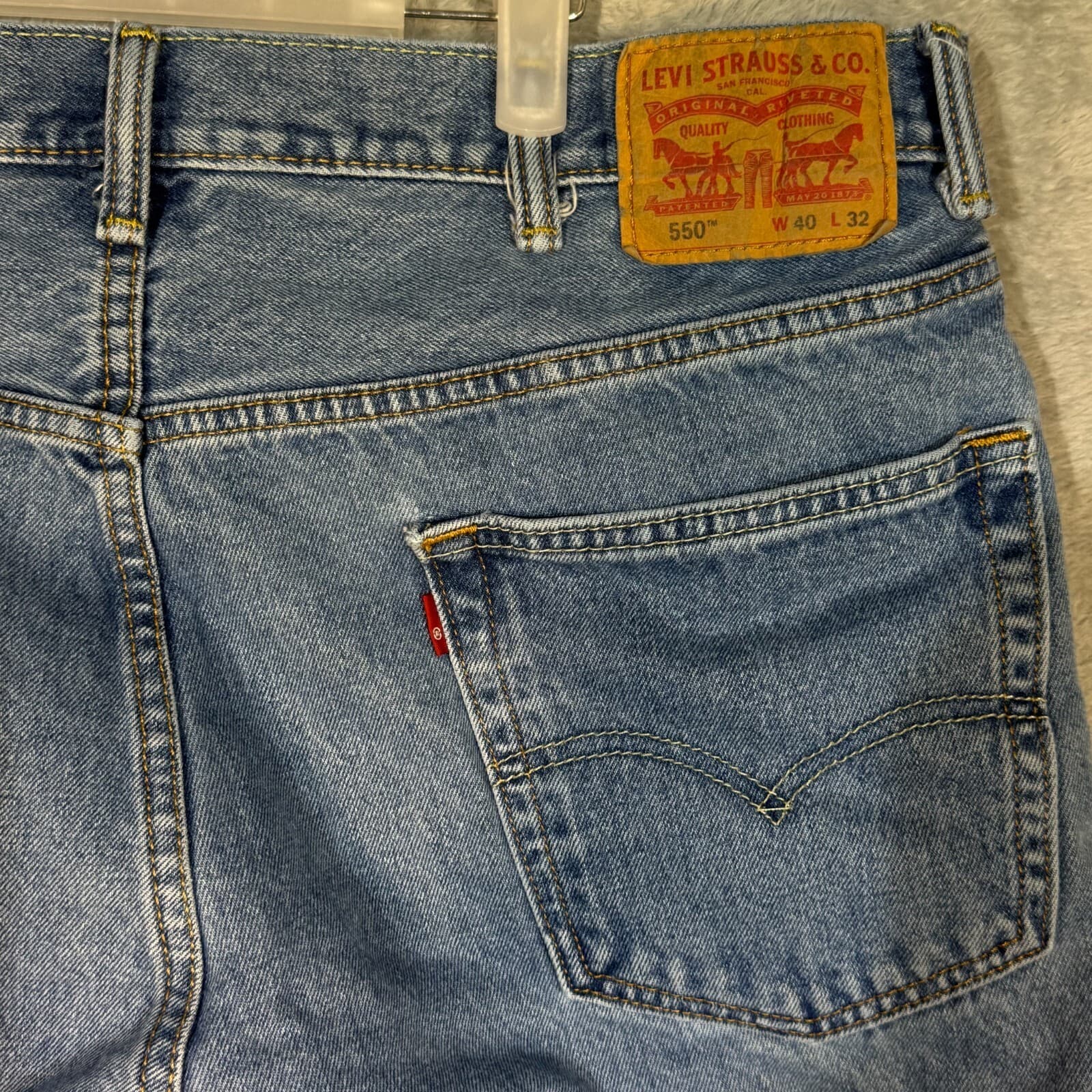 Levi's 550 Men's Jeans 40x32 Blue Denim Relaxed Fit Mid-Rise Straight Leg - Thumbnail 7