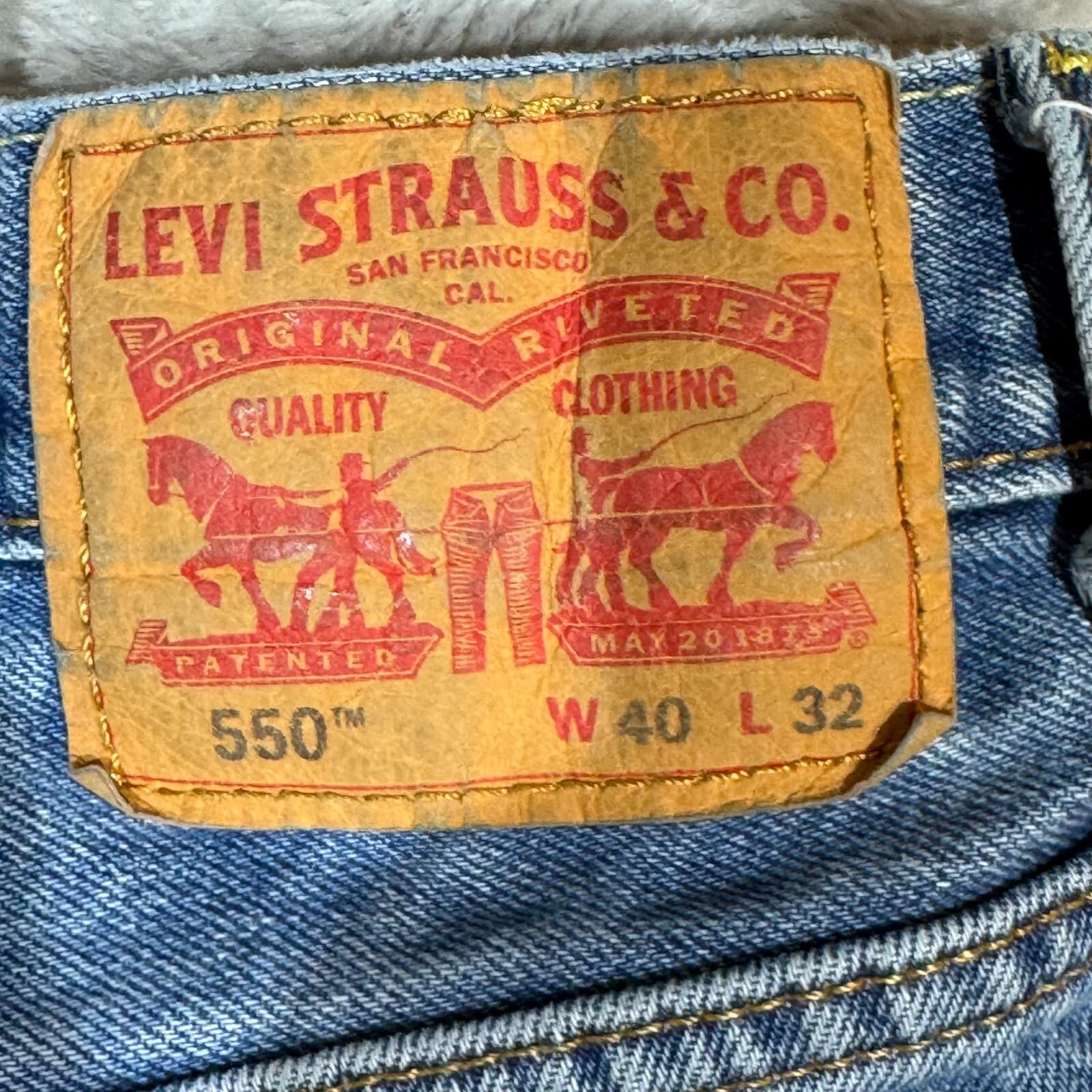 Levi's 550 Men's Jeans 40x32 Blue Denim Relaxed Fit Mid-Rise Straight Leg - Thumbnail 10