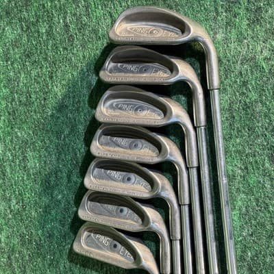 Vintage Ping Eye 2 Iron Set 4-W Steel Shaft Golf Pride Grips Mens RH Black Dot - Image 1