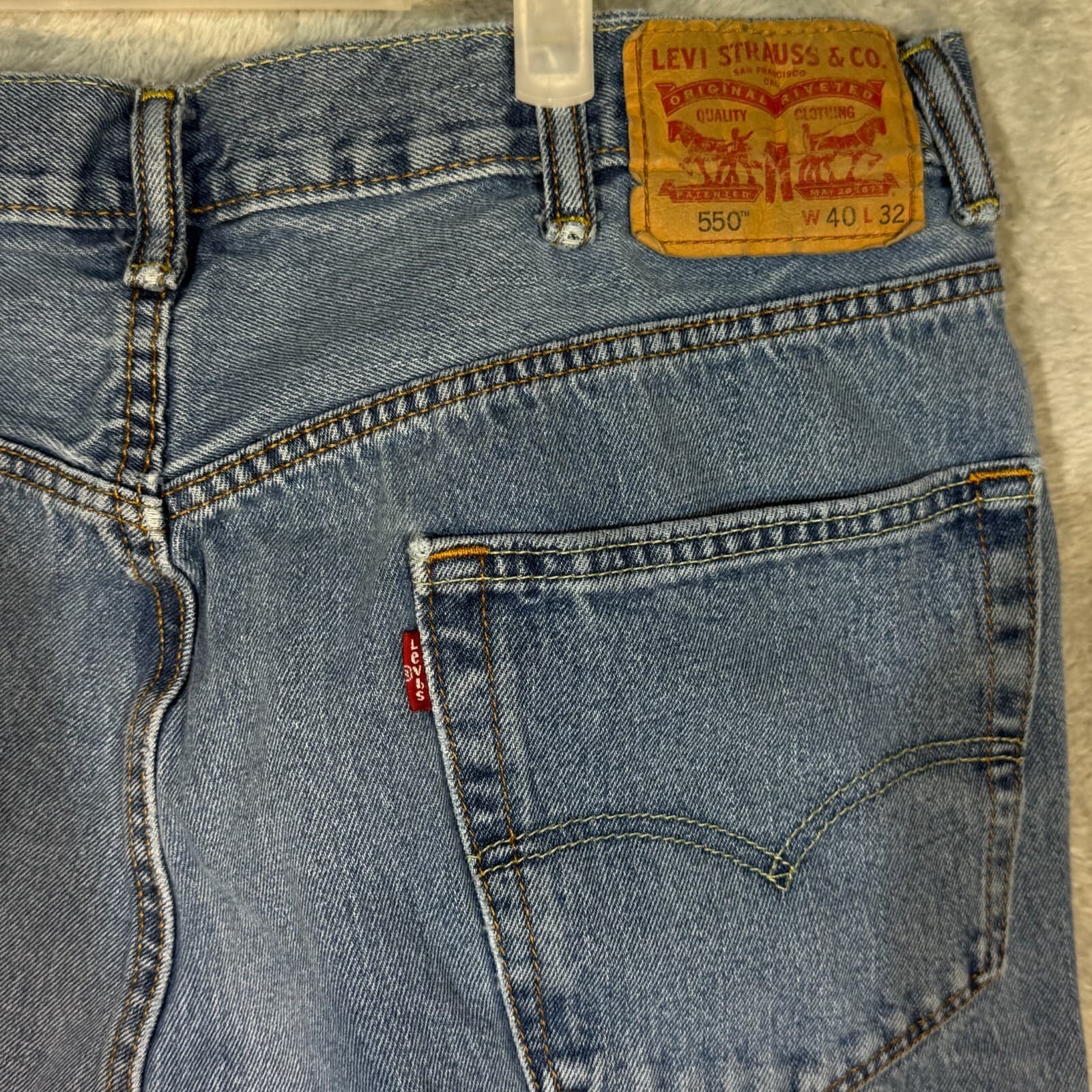 Levi's 550 Men's Jeans 40x32 Blue Denim Relaxed Fit Mid-Rise Straight Leg - Thumbnail 8