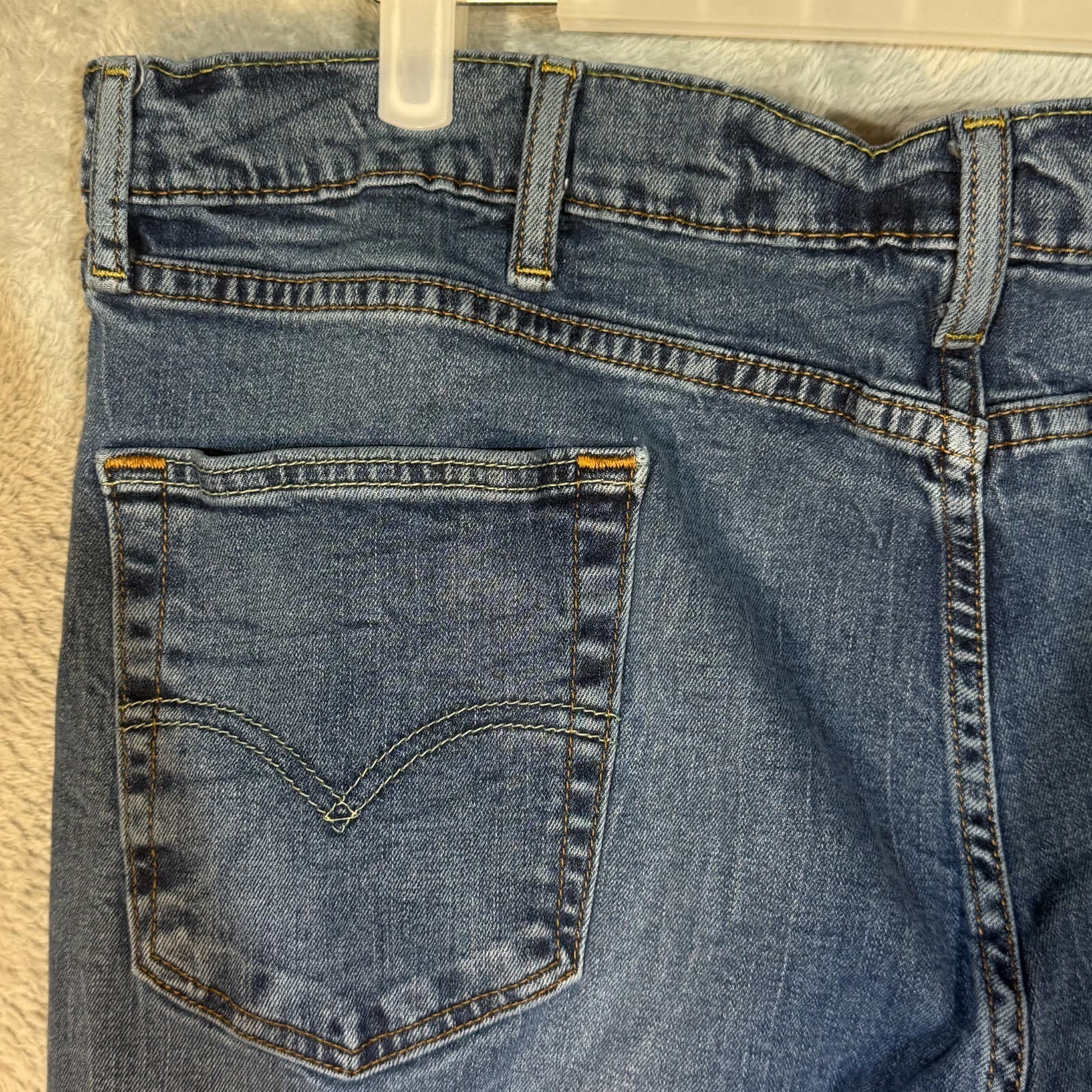 Levi's 514 Men's Jeans 42x32 Blue Denim Straight Fit Mid Rise - Thumbnail 7