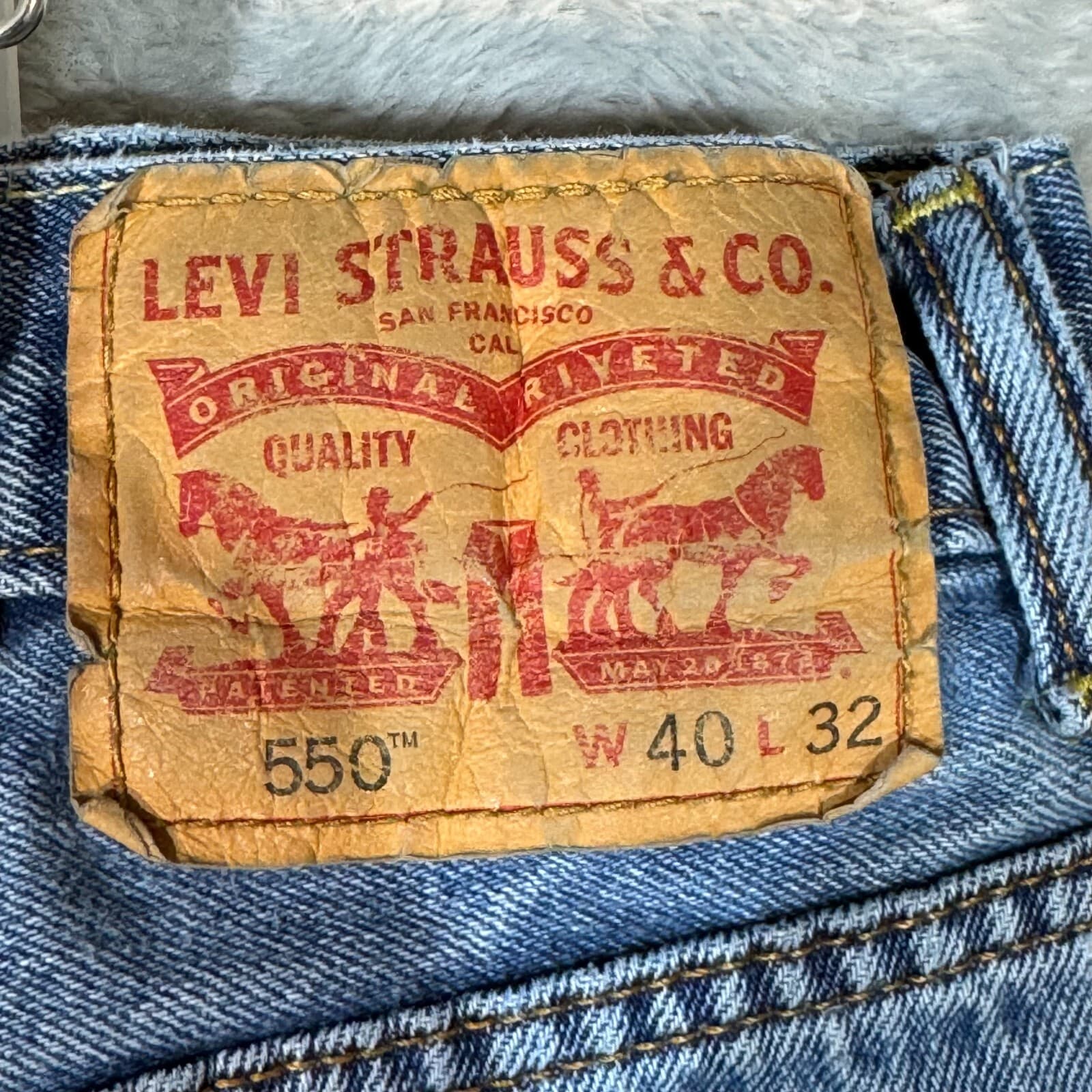 Levi's 550 Men's Jeans 40x32 Blue Denim Relaxed Fit Mid-Rise Straight Leg - Thumbnail 11