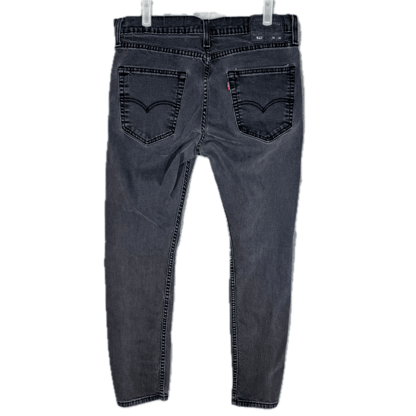 Levi's 512 Men's Jeans 34x30 Black Denim Stretch Slim Tapered Fit - Thumbnail 2