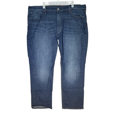 Levis 541 Jeans Mens 44x32 Blue Whiskered Athletic Tapered Stretch Denim Pants - Image 1