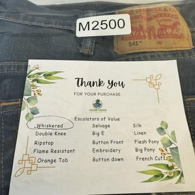 Levis 541 Jeans Mens 44x32 Blue Whiskered Athletic Tapered Stretch Denim Pants - Thumbnail 8